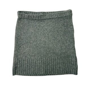 Beige‎ Botany Mini Skirt Grey Knit Wool Blend Ribbed Hem Charcoal Size M